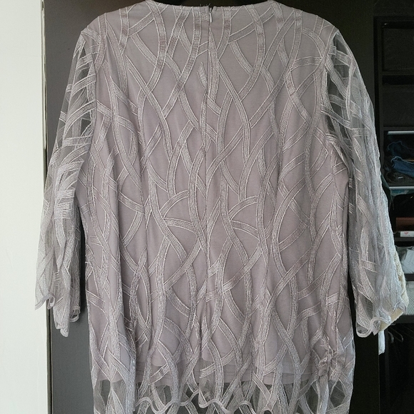 Lane Bryant Silver Long-Sleeve Blouse - Picture 2 of 2